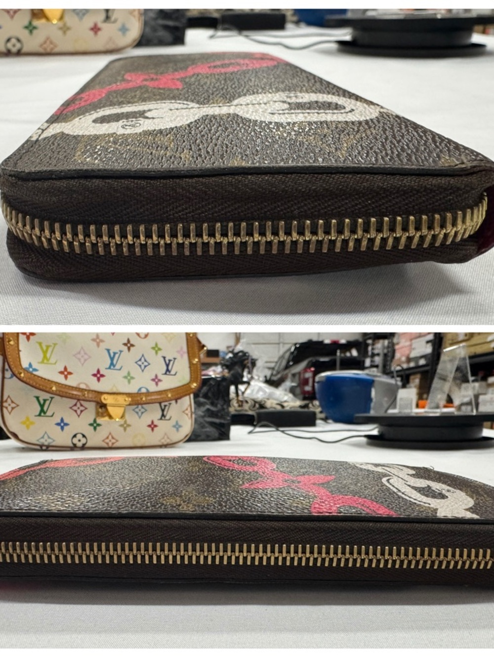 Louis Vuitton Brown Monogram Flower-chain Print Zip Wallet - Picture 5 of 10